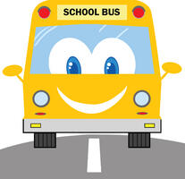 Bus with smile clip art